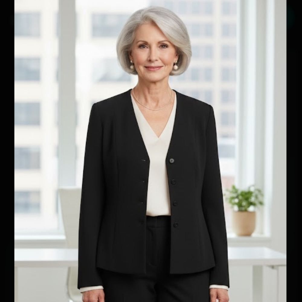 NWT Charter Club Black Collarless Blazer Size‎ 10 Petite